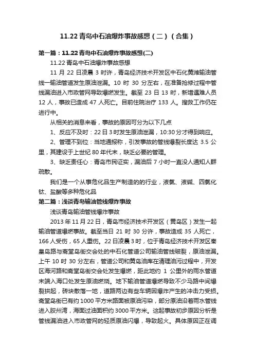 11.22青岛中石油爆炸事故感想（二）（合集）