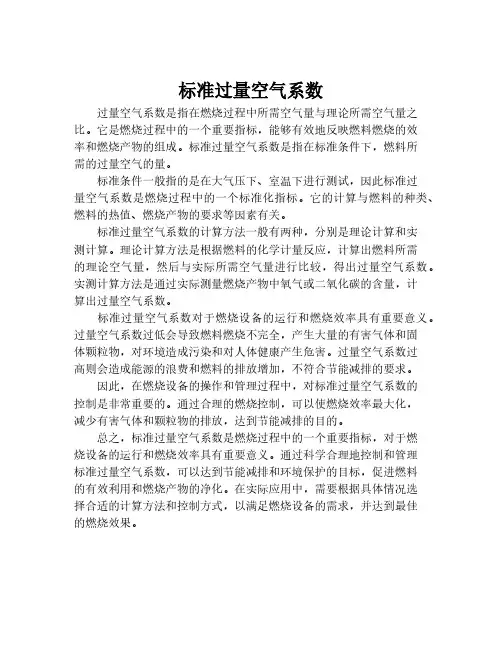 标准过量空气系数