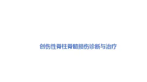 创伤性脊柱脊髓损伤诊断与治疗
