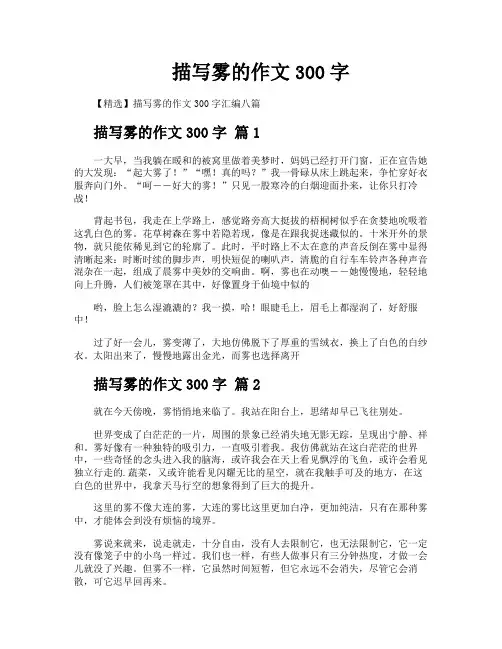 描写雾的作文300字