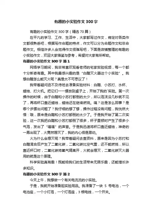 有趣的小实验作文300字