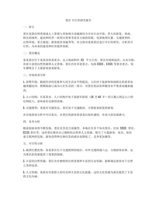景区 可行性研究报告
