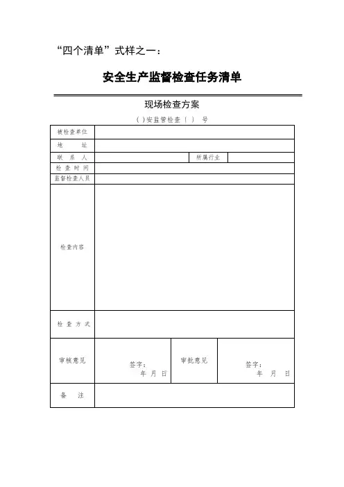 四个清单样式
