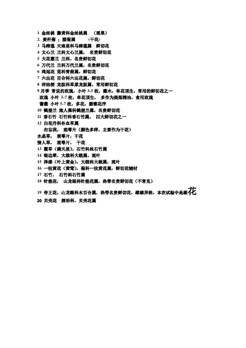 鲜切花识别