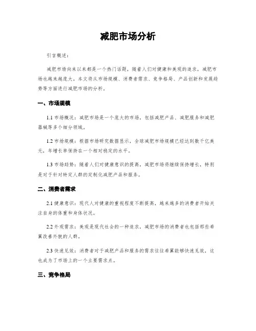 减肥市场分析