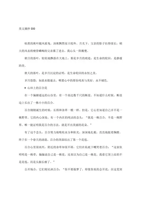 美文摘抄800