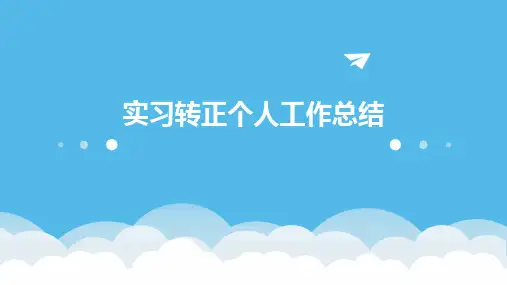 实习转正个人工作总结PPT