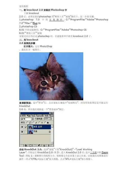 PS抠图滤镜knockout2.0教程