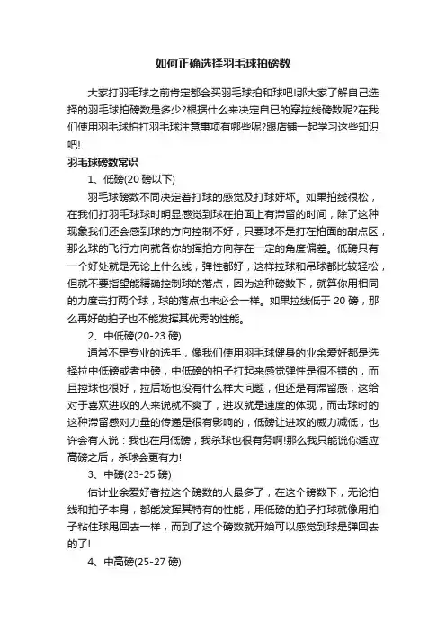 如何正确选择羽毛球拍磅数