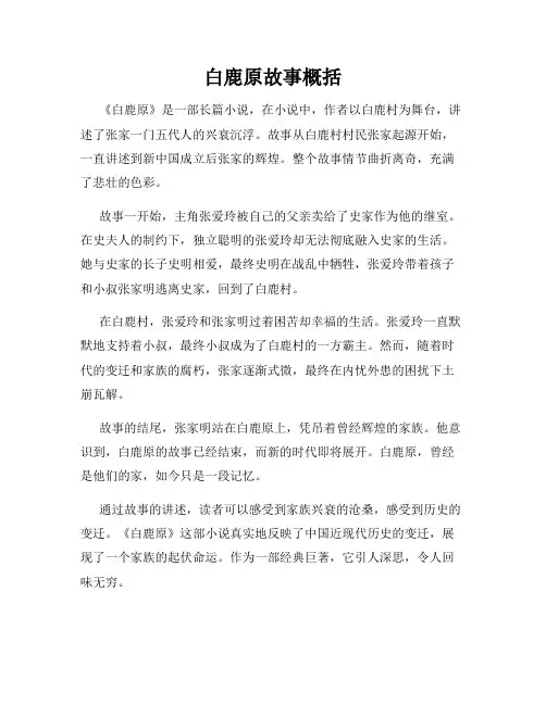 白鹿原故事概括