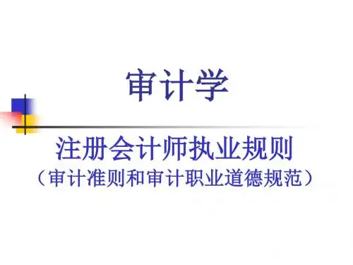 审计学3准则,职业道德