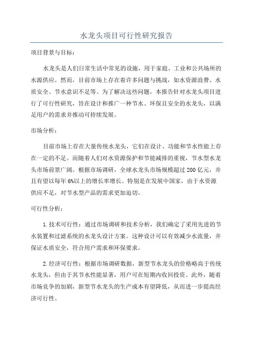 水龙头项目可行性研究报告