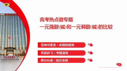 高考热点微专题 一元强酸(碱)和一元弱酸(碱)的比较
