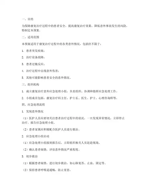 康复治疗意外应急预案