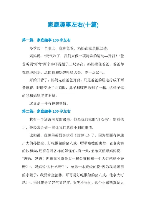 家庭趣事左右(十篇)