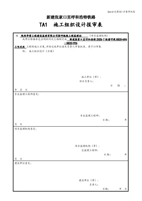 (word完整版)方案审批表