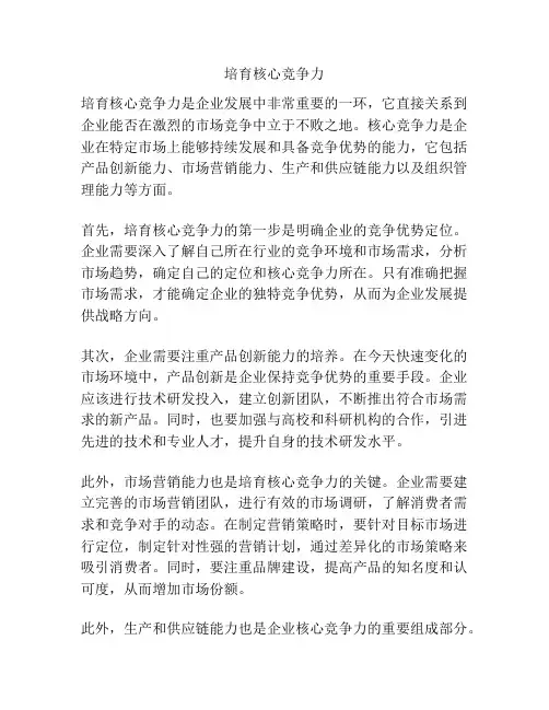 培育核心竞争力