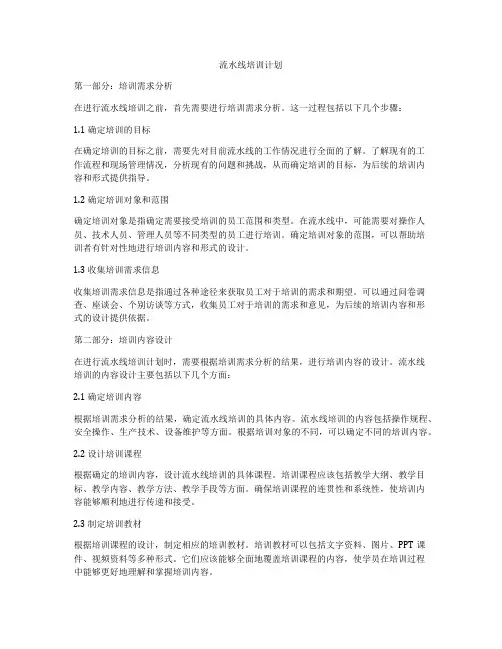 流水线培训计划