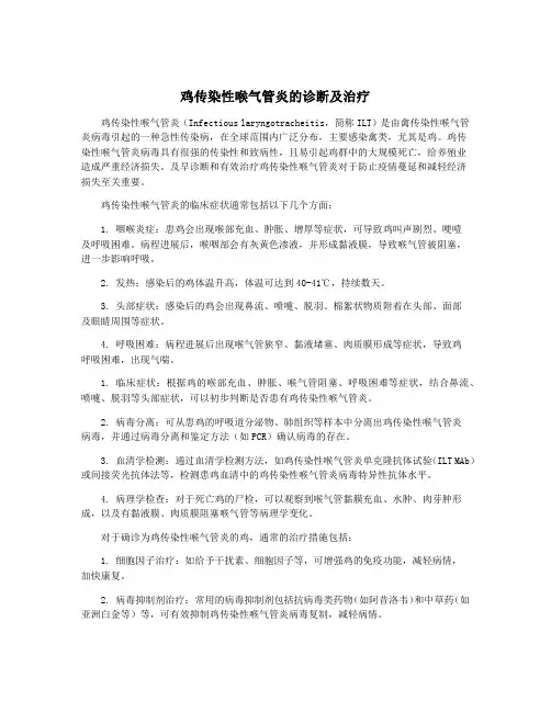 鸡传染性喉气管炎的诊断及治疗
