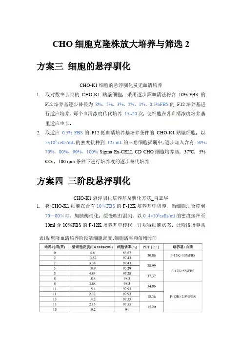 CHO细胞克隆株放大培养与筛选2