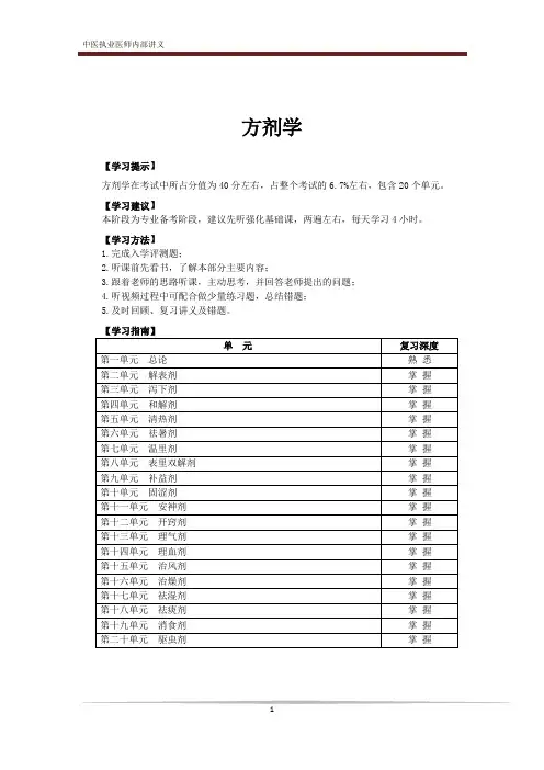 2018年中医执业医师综合笔试知识点(71)