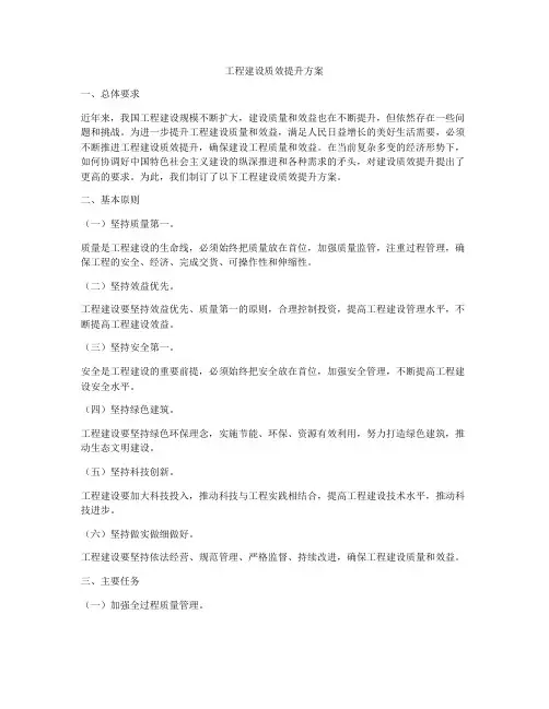 工程建设质效提升方案