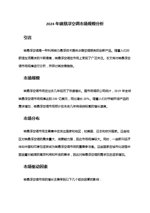 2024年磁悬浮空调市场规模分析