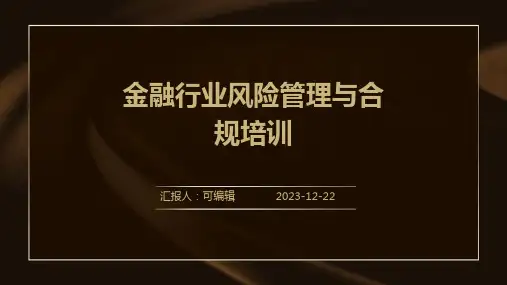 金融行业风险管理与合规培训ppt