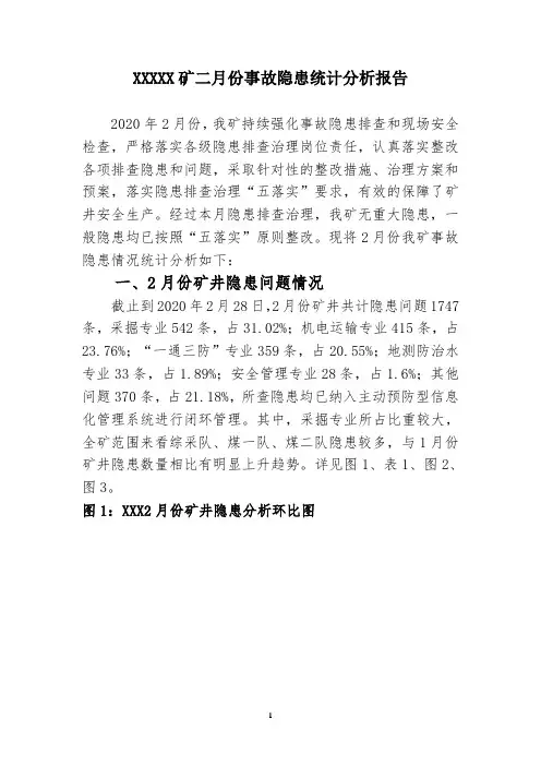 月度事故隐患统计分析报告模板