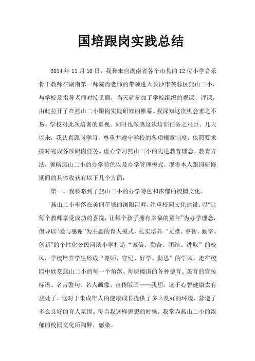 国培跟岗实践总结