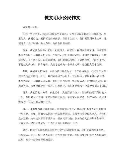 做文明小公民作文