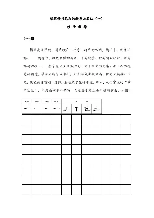 钢笔楷书字帖-直接打印练习