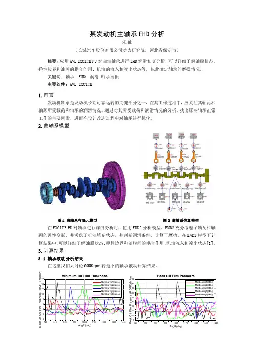 19-某发动机主轴承EHD分析_长城汽车朱征