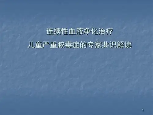 连续性血液净化治疗儿童严重脓毒症ppt课件