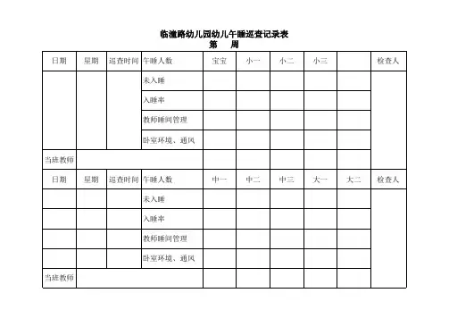 午睡巡查记录表