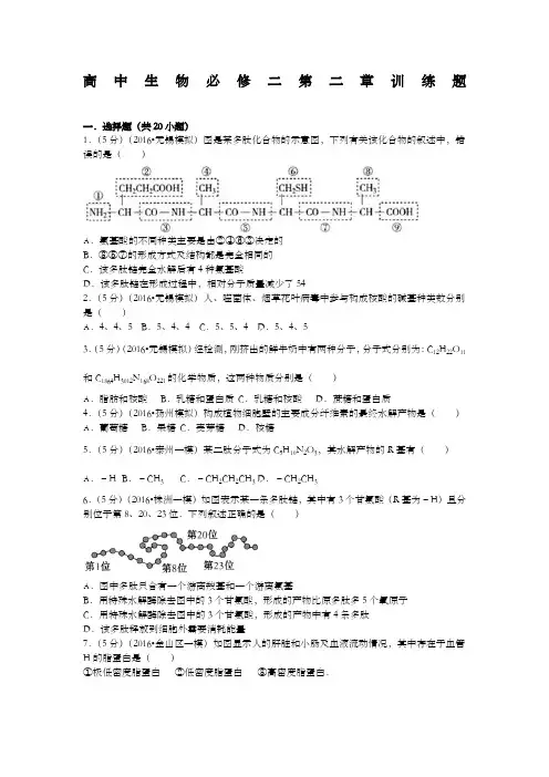 高中生物必修二第二章测试题