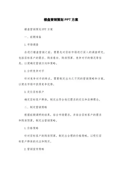 楼盘营销策划PPT方案