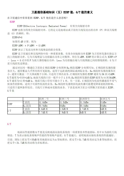 卫星通信基础知识(五) eirp gt值的意义
