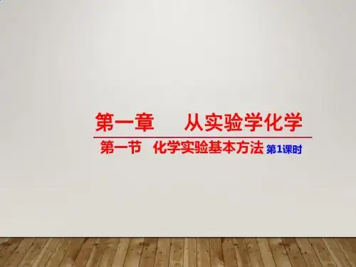 高中化学人教版必修一第一章第一节化学实验基本方法第一课时