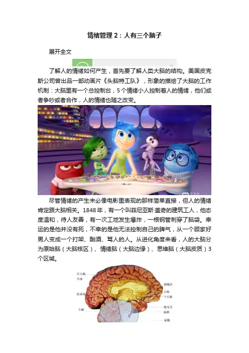情绪管理2：人有三个脑子