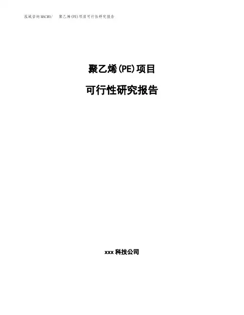 聚乙烯(PE)项目可行性研究报告