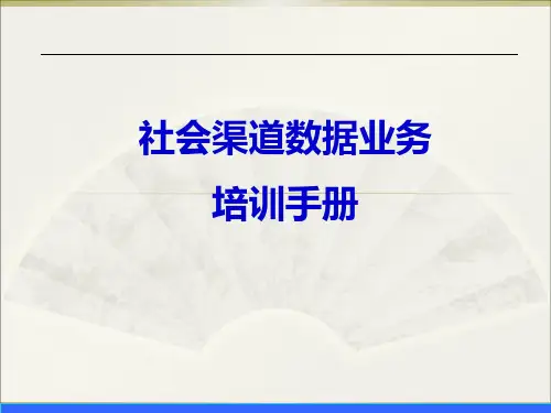 社会渠道数据业务推广培训