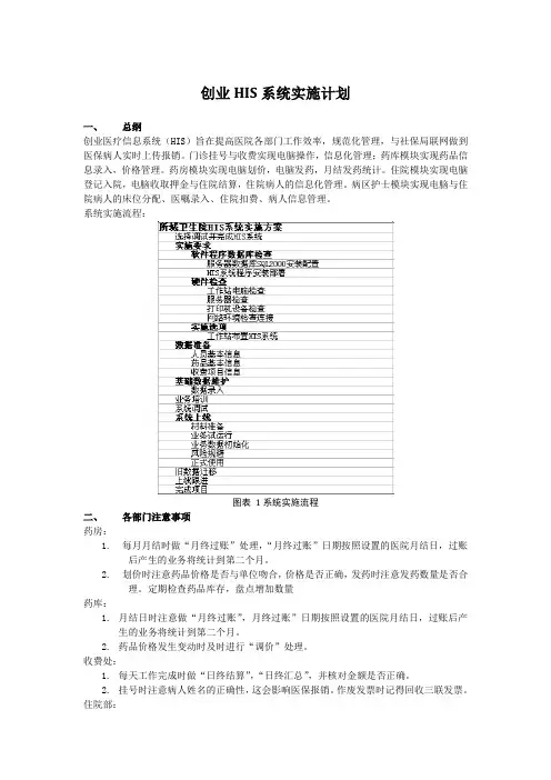 HIS系统实施计划