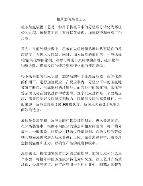 粗苯加氢装置工艺