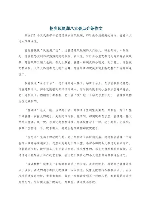 桐乡凤凰湖八大景点介绍作文