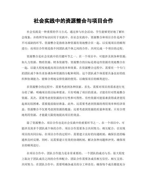 社会实践中的资源整合与项目合作