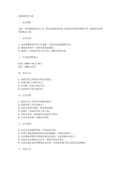 招商调度会方案