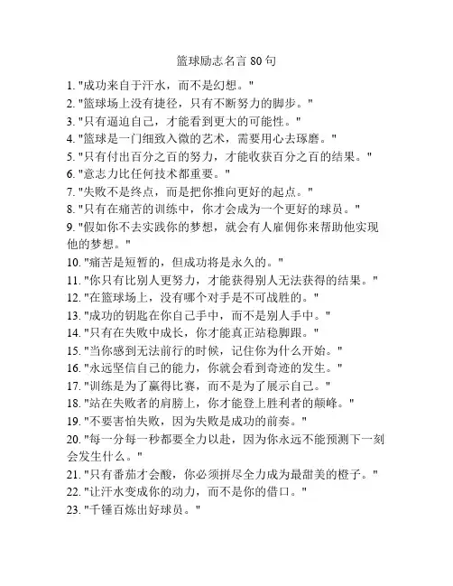 篮球励志名言80句