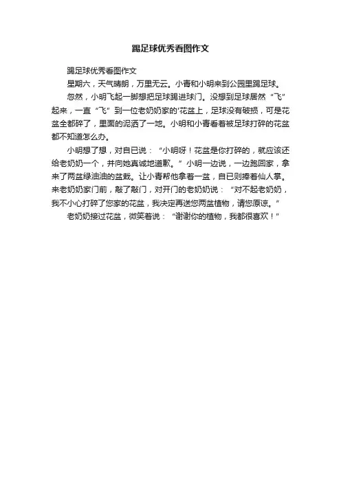 踢足球优秀看图作文