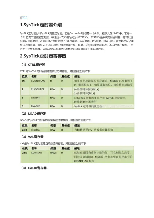 SysTick定时器介绍